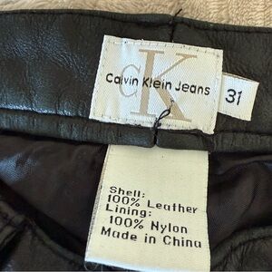 Calvin Klein Black Leather Pants